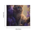 thumbnail image 3 of Xecao Purple Flower Lazy Cat patten Tapestry 60x51 Inches Wall Hanging Poster Tapestry for Living Room Bedroom Home Decor, 3 of 6