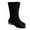 Black, variant on Fesfesfes Wide Calf Boots For Women Pile Up Boots Boot Tube Boots 2023 Winter New Pointed Toe Less Than Knee Female Knight Boots 6(37)