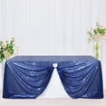 thumbnail image 5 of 60×120'' Rectangle Sequin Tablecloth for Party Cake Dessert Table Exhibition Events, Blue, 5 of 6