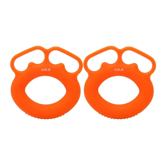 2 uds fortalecedor de agarre de mano naranja 60LB entrenador de fuerza de agarre de silicona elástico suave lavable para recuperación de ancianos