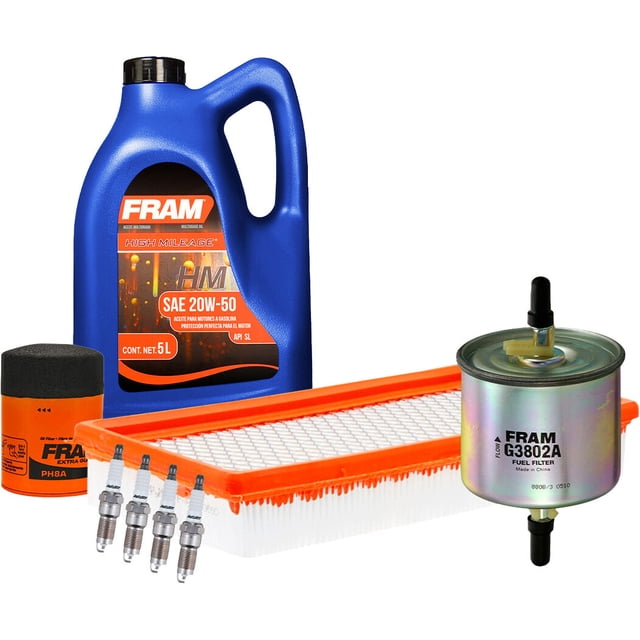 Kit De Afinación Con Aceite 20W50 Mineral, Bujías Platino, Filtro De Aire, Filtro De Aceite Y Filtro De Combustible 8 Piezas Compatible con Ford Aerostar L4 2.3L DE 1986 A 1987