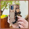 thumbnail image 2 of LYM-Phone Case For Nokia C300 4G, Dirt-resistant phone case cute protective case Bear bracelet Skin-friendly feel Black pearl pendant Anti-knock Simplicity silicone Back Cover soft case, 2 of 9