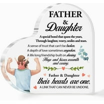 Gifts for Dad Father's Day,Dad Gift from Daughter,A Special Bond That The Years Saying Acrylic Heart Plaque Desk Decor 4x4 inch