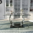 thumbnail image 2 of Furniture of America Myer Contemporary Glass Top Dining Table in Silver, 2 of 9