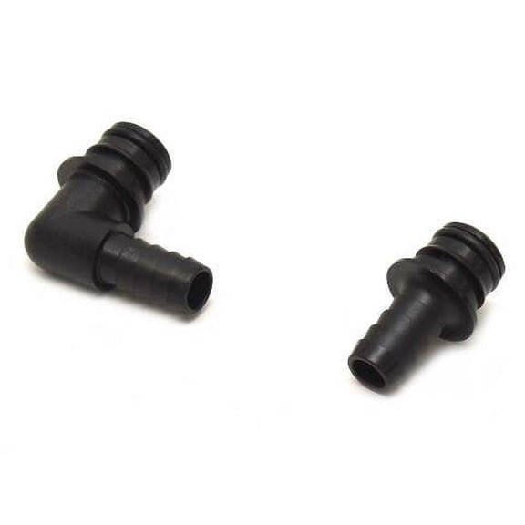 FloJet Boat Port Kit 630115 | 1/2 Inch Barb Black Plastic (2 Piece Kit)