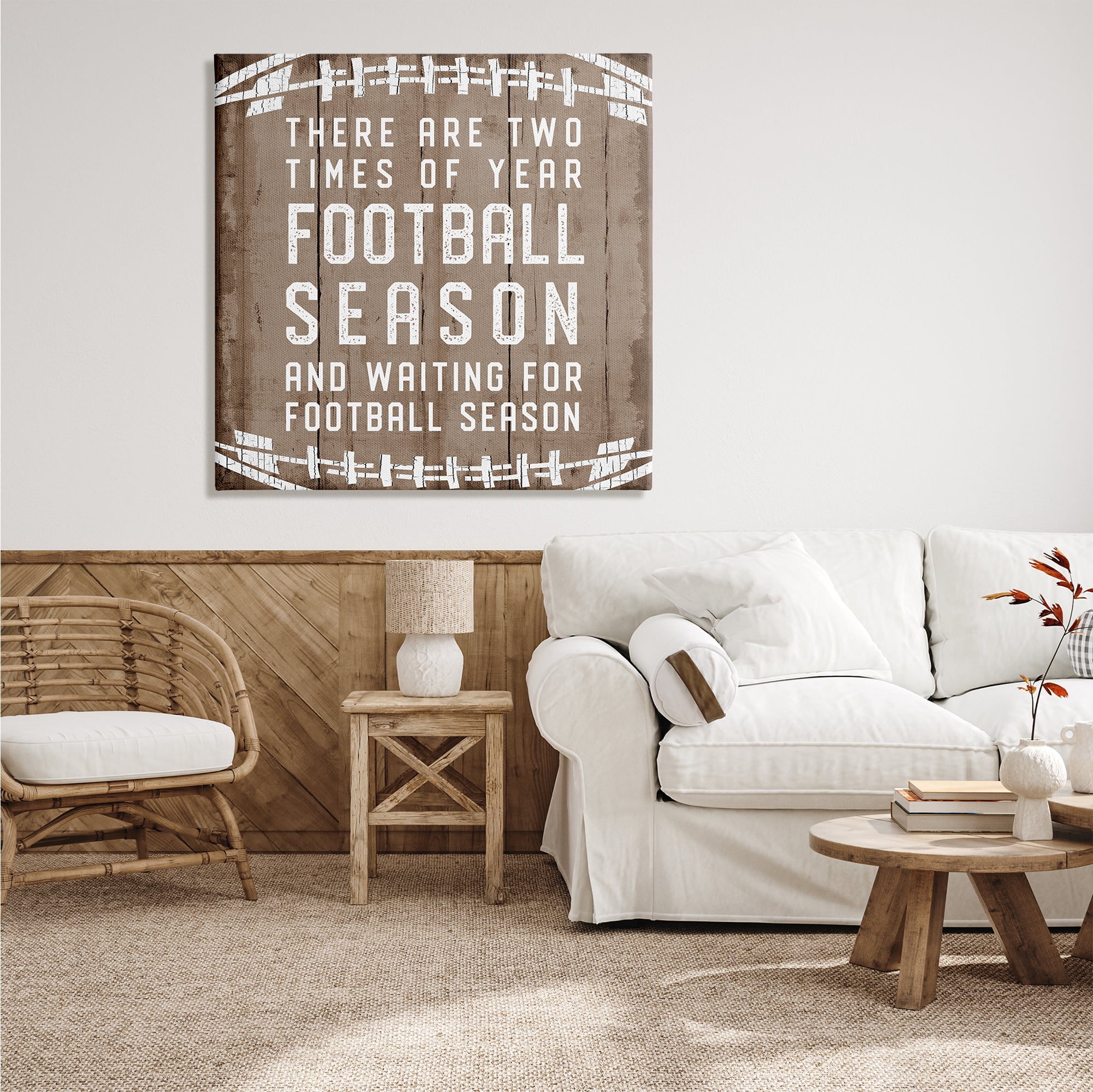 Stupell Industries Time of Year Football Season Rustic Sports Phrase, 36 x 36, Design by CAD Designs
