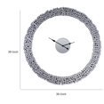 thumbnail image 5 of 39 Inch Modern Analog Wall Clock Faux Gem Inlay Quartz Silver - Saltoro Sherpi, 5 of 5