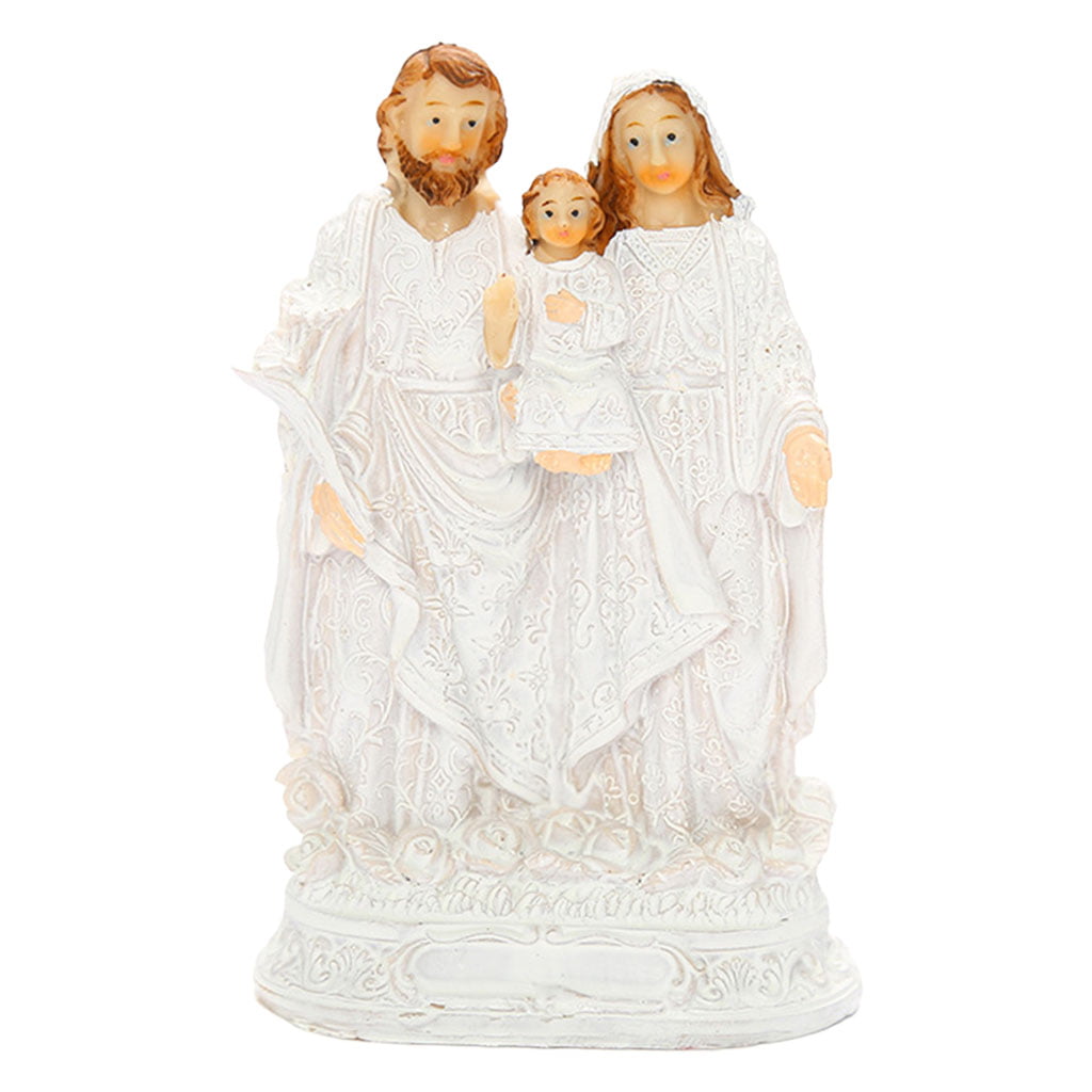 Resin Religious Family Statue Figurine Shelf Living Room Sculpture Ornament