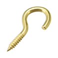 thumbnail image 3 of Uxcell 0.9" Screw Eye Hooks Self Tapping Screws Screw-in Hanger Golden 50 Pack, 3 of 5