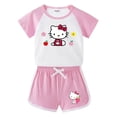 thumbnail image 3 of Hello Kitty-Conjunto de Top cómodo de algodón para bebé, pantalones calientes de moda para niña, ropa de dos piezas de manga corta con dibujos animados bonitos, 3 of 5