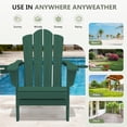 thumbnail image 6 of LOYALICE Folding Adirondack Chair with Dual Cup Holders, All-Weather HDPE Outdoor Patio Chair for Backyard, Poolside, Garden, Fire Pit, Green, 6 of 11