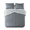 thumbnail image 3 of Mainstays 7-Piece Reversible Bed in a Bag Comforter Set with Sheets, Grey, Full, 3 of 13