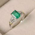 thumbnail image 4 of emerald ring, May birthstone ring, green gemstone ring, Emerald shape emerald,, 4 of 5