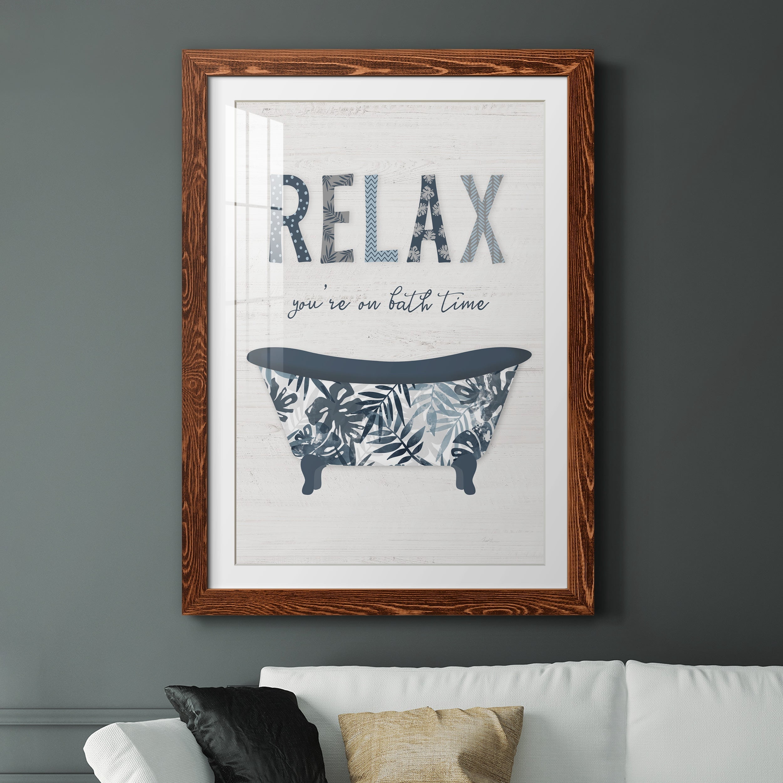 Palm Bath I - Premium Framed Print - Distressed Barnwood Frame - Ready to Hang