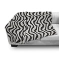 thumbnail image 3 of Stripe Soft Flannel Fleece Throw Blanket, Continuous Abstract Pattern with Wavy Lines Monochromatic Simplicity, Cozy Plush for Indoor and Outdoor Use, 50" x 70", Ivory and Charcoal Grey, by Ambesonne, 3 of 6