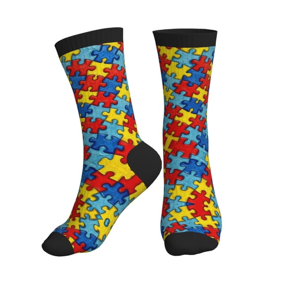 Unisex Autism Awareness Puzzles Novelty Ankle Socks Colorful ComfortSoft Lightweight Sports Athletic Socks