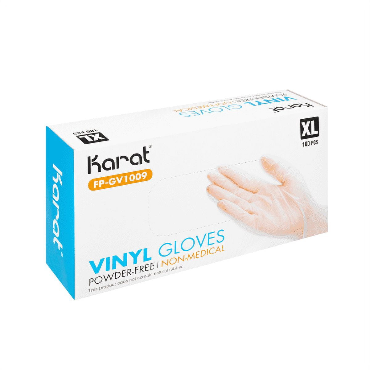 [1,000 ct] Karat Vinyl Gloves, Powder-Free, Clear, Extra Large