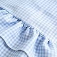 thumbnail image 5 of VNKIDY Baby Toddler Girls Ruffle Trim Gingham Dress With Button Front Layered Ruffle Hem For Cute Casual Summer Wear Blue 6-12 Months, 5 of 6