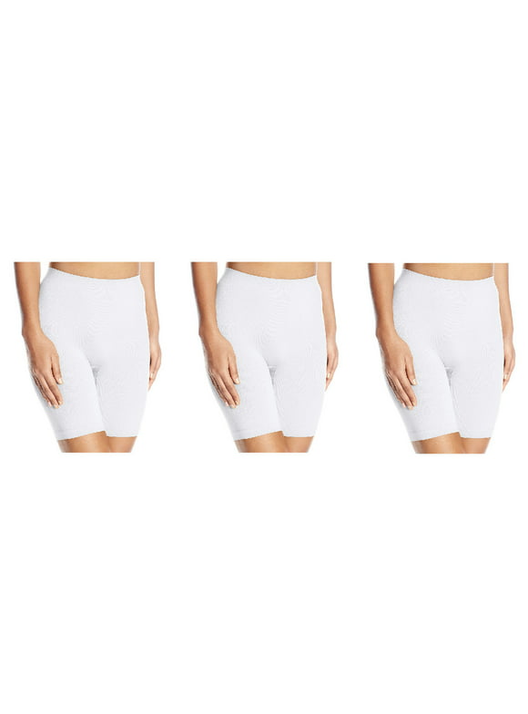 Vassarette Women's 3-Pack Comfortably Smooth Slip Short, Style 12674, White, 3XL/10
