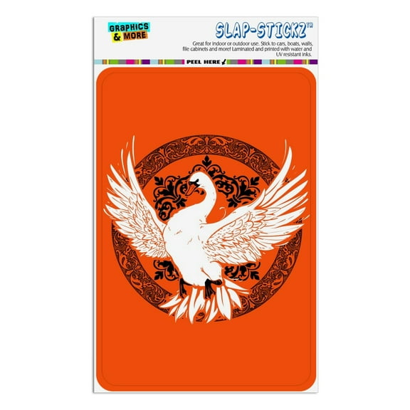 Swan on Fancy Floral Circle Home Business Office Sign