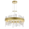 thumbnail image 2 of CWI Lighting Guadiana Glass LED Chandelier in Clear/Satin Gold, 2 of 6
