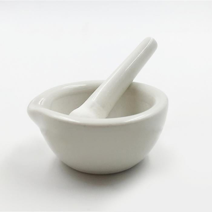 Educational Porcelain Mortar and Pestle Mixing Grinding Bowl Set for Laboratory Supplies 60mm Diameter White Childrens Classic Toys 