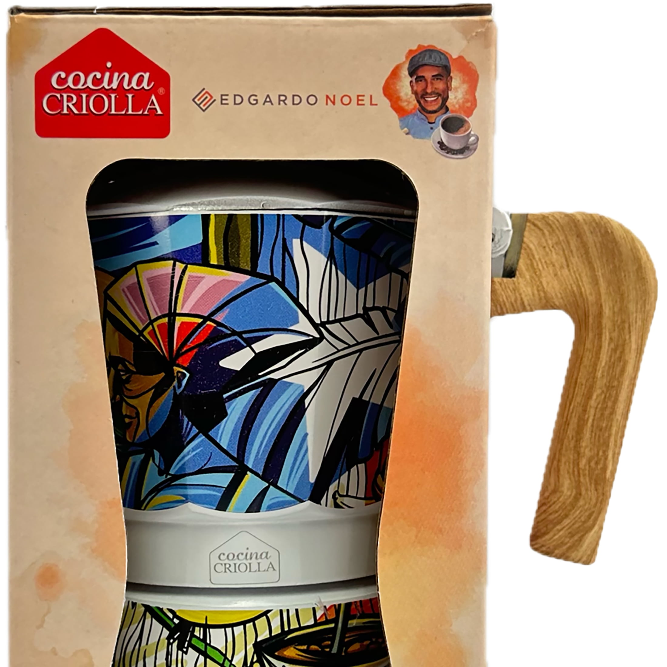 Cocina Criolla 6-Cup Aluminum Greca, Puertorican Artist Edition