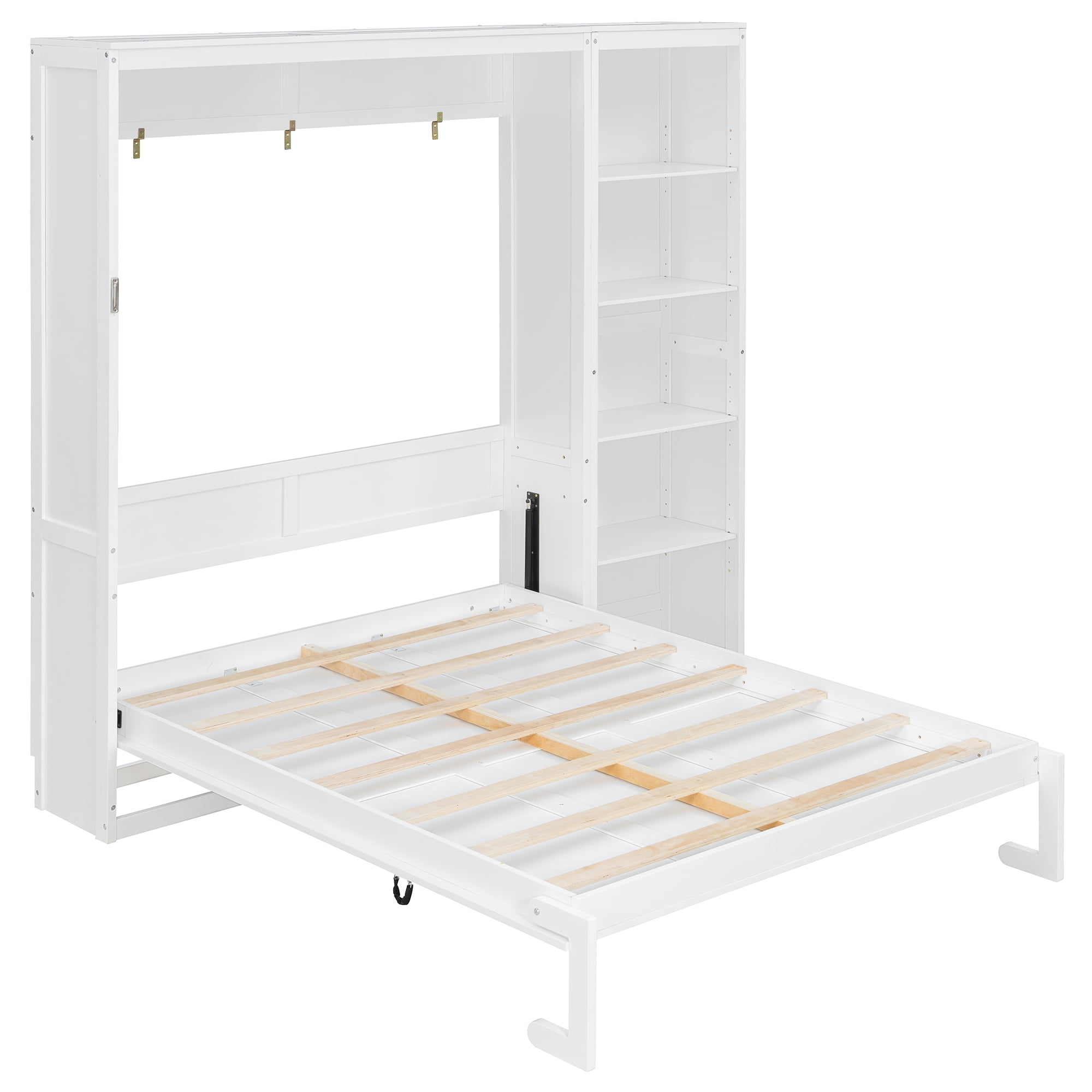 Noble House Queen Murphy Wall Bed with 5-Layer Shelves,White