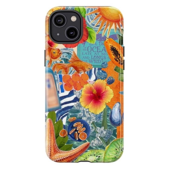 Tropical Ocean Fruits Phone Case – Colorful Dual Layer Protective Cover for iPhone 16 15 14 13 12 11 Pro Max