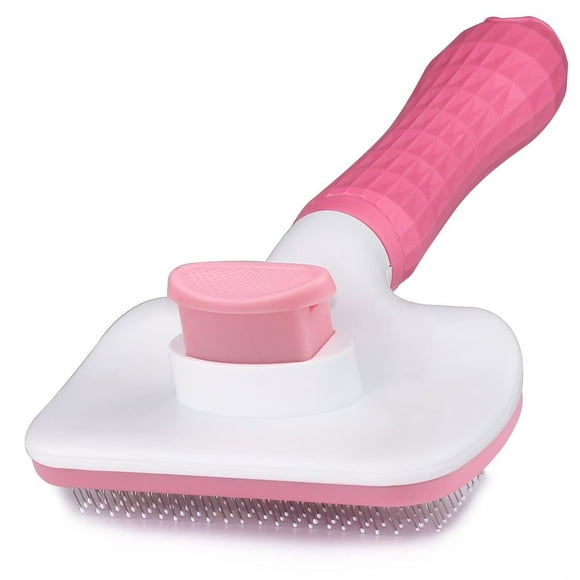 Self Cleaning Slicker Brush for Shedding and Grooming(Pink)