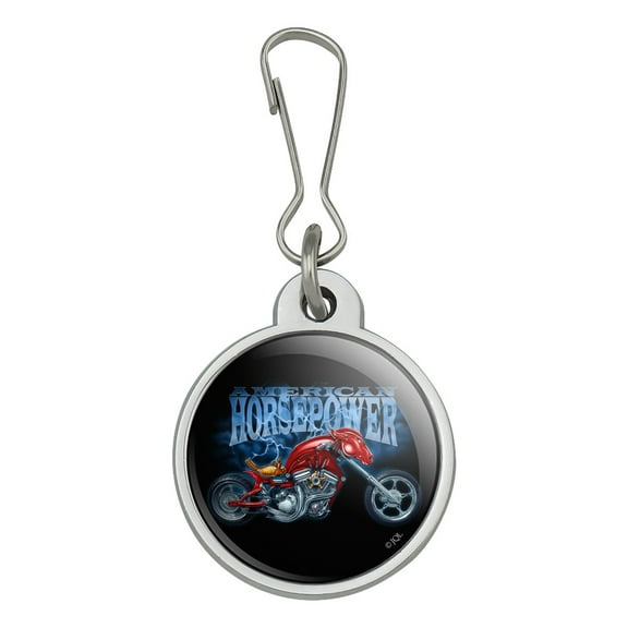 American Horsepower Biker Motorcycle Chopper Jacket Handbag Purse Luggage Backpack Zipper Pull Charm