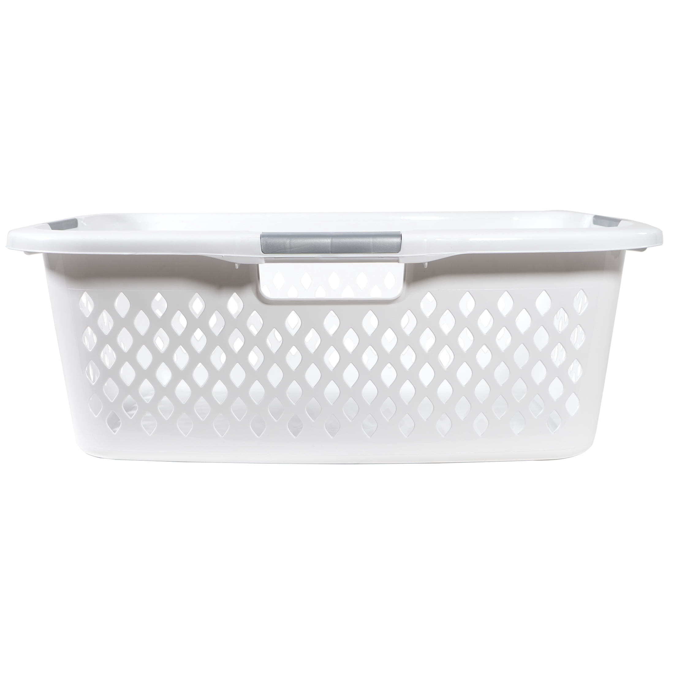 Home Logic 1.5-Bu Front Load Plastic Laundry Basket, White (Set of 4)