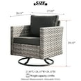 thumbnail image 5 of Ovios 2 Pieces Outdoor Patio Furniture Wicker Swivel Chair with Cushions for Backyard, 5 of 5
