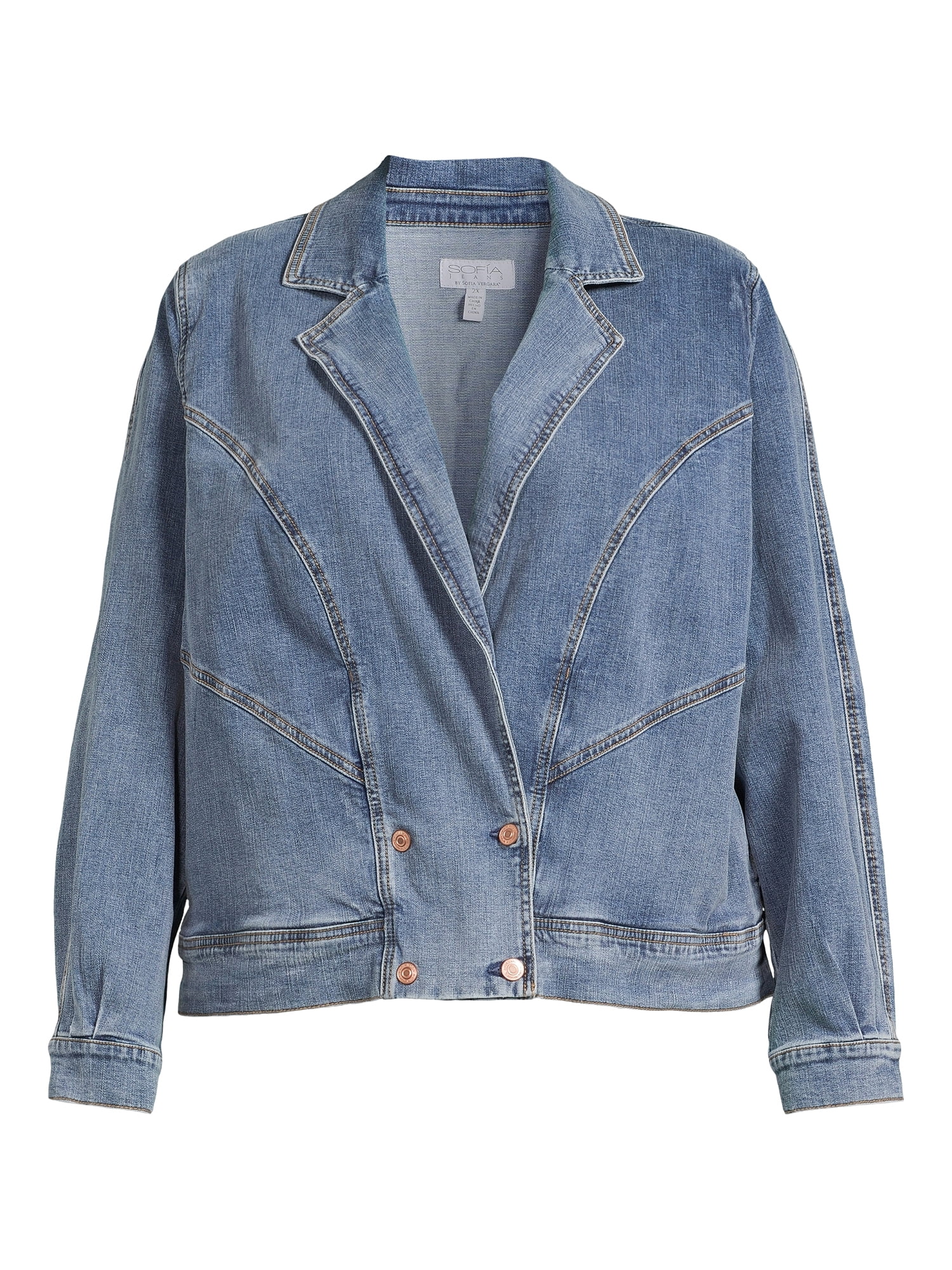 Sofia Jeans by Sofia Vergara Women's 90s Denim Fashion Jackets, 1X-3X