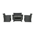 thumbnail image 5 of Westin Outdoor 4-Piece Rattan Wicker Conversation Sofa Set with Cushions, Black/Gray, 5 of 14