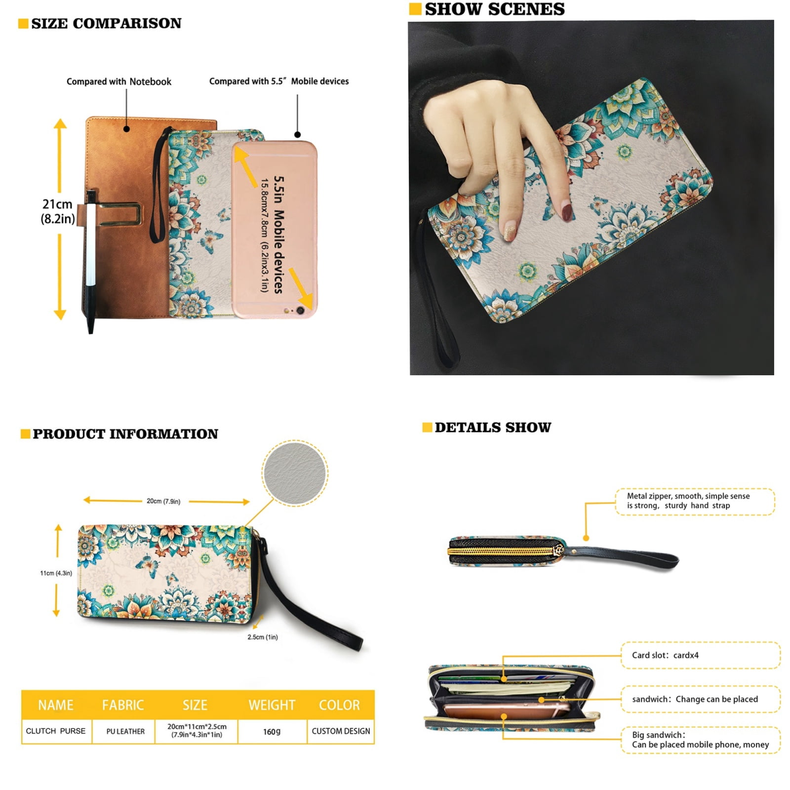 ZUXONGSY Boho Mandala Butterfly Print 2 Pack Purses and Handbag for Women Fashion Top Handle Bag Work Bag Shoulder Bag Multifunctional with Matching Wallet for Shopping Work