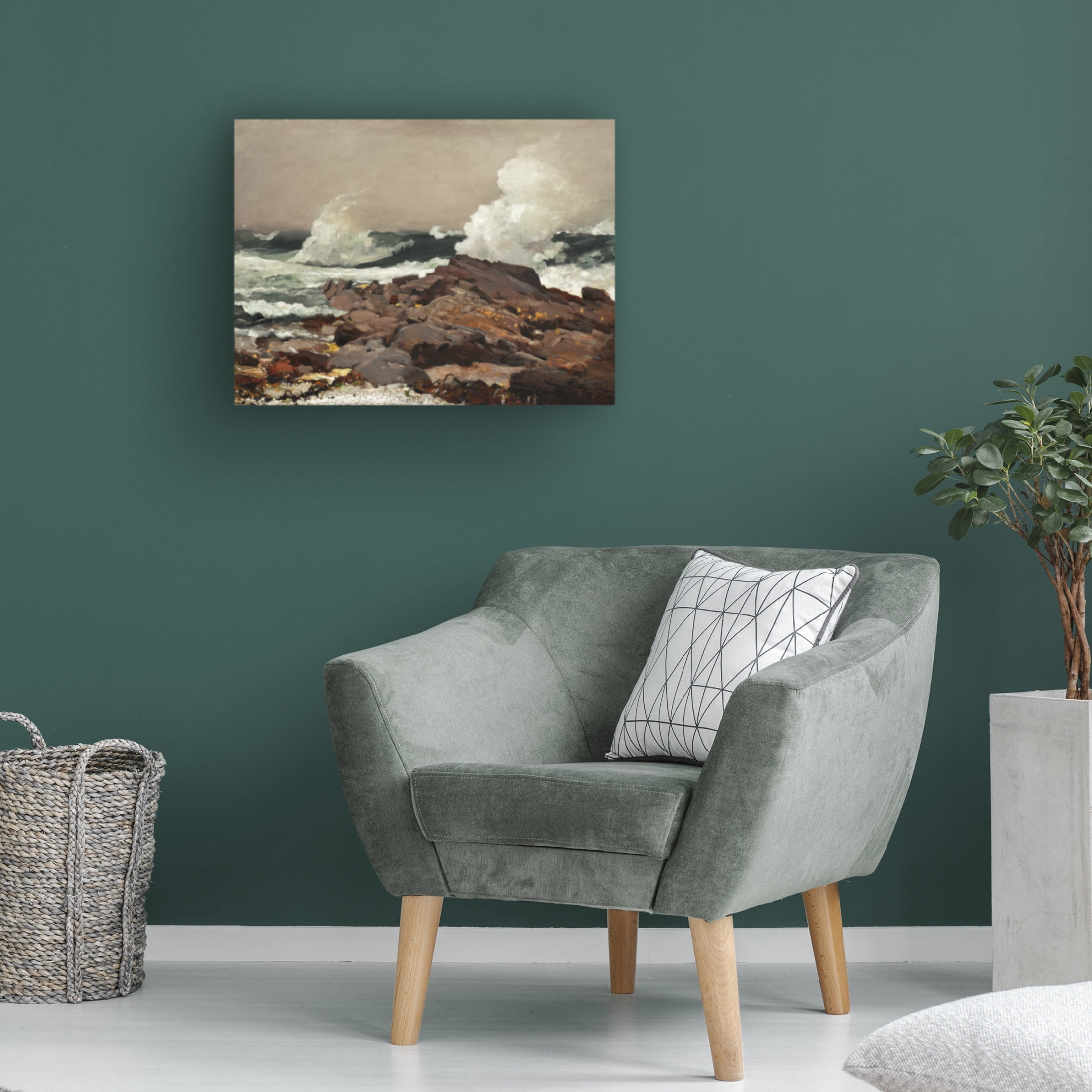 Trademark Fine Art Winslow Homer  Homer's Crashing Waves I Canvas Wall Art