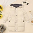 thumbnail image 2 of MEZZALL Kids Girls Long Down Coat Warm Winter Jacket With Insulation Cold Weather Outdoor Activities Long Sleeve Outerwear Solid Color Coats Soft Child Streetwear, 2 of 4