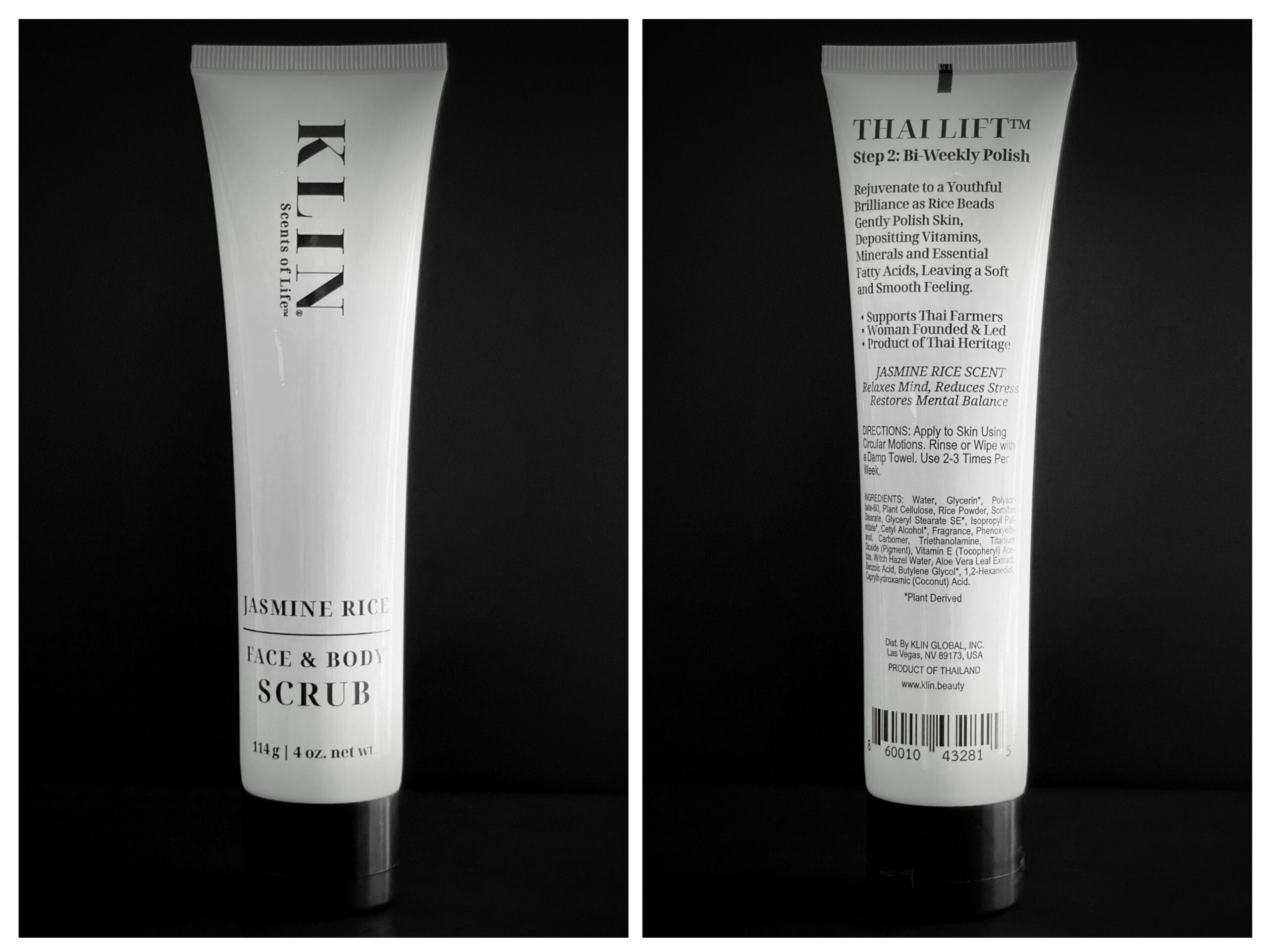 KLIN Jasmine Rice Face & Body SCRUB 114g | 4 oz - Thai Lift Step 2: Bi-Weekly Polish