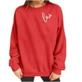 thumbnail image 5 of GUZOM Valentine's Day Red Love Graphic Sweatshirt for Women - Crew Neck Long Sleeve Relaxed Fit 100% Polyester Machine Washable Casual Festive Top,Size L, 5 of 8