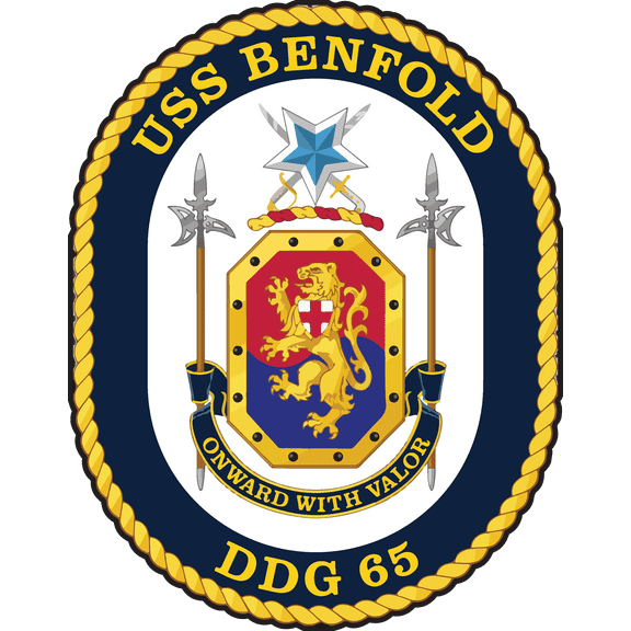 USS Benfold DDG-65 Badge Sticker Decal Arleigh Burke Class Destroyer Car Sticker Bumper Sticker for Car Emblem - 4 inch