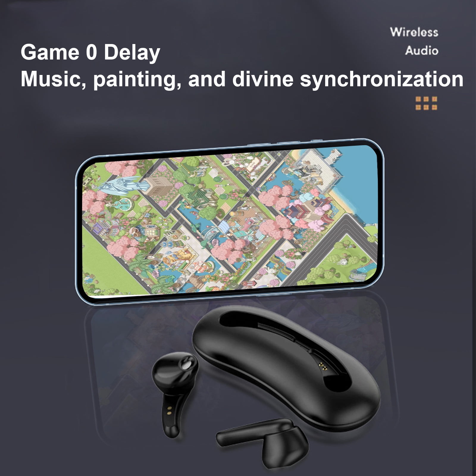 Hybrid Active Noise Cancelling Wireless Earbuds, 6 Mics ENC Clear Call, IPX8 Waterproof, in Ear Bluetooth 5.3 Headphones Stereo Bass Ear Buds 59H Playtime with LED Display 32 EQs via APP - Black