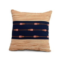Simply Daisy, 18" x 18" Oar Stripe Center, Stripe Print Outdoor Pillow, Navy