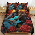 thumbnail image 2 of Guitar Skeleton Rock Bedding Sets Twin Duvet Cover 3 Piece Cute Bed Set for Boys Girls Kid, 2 of 6