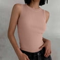 thumbnail image 4 of JJHGVB Knit Tube Top Business Casual Tops for Women Pullover Tank Casual Sleeveless Fitted Tank Tops for Women Vest Tank Top Going Out Casual Basic Women's Casual Crop Top Pink A, 4 of 5