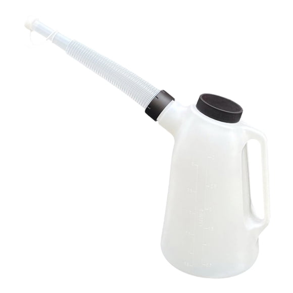 jinwen Oil Jug with Long Spout with Cap Practical Sturdy with Scale Container Oil Measuring Jug for Garage Automotive Traveling 3L