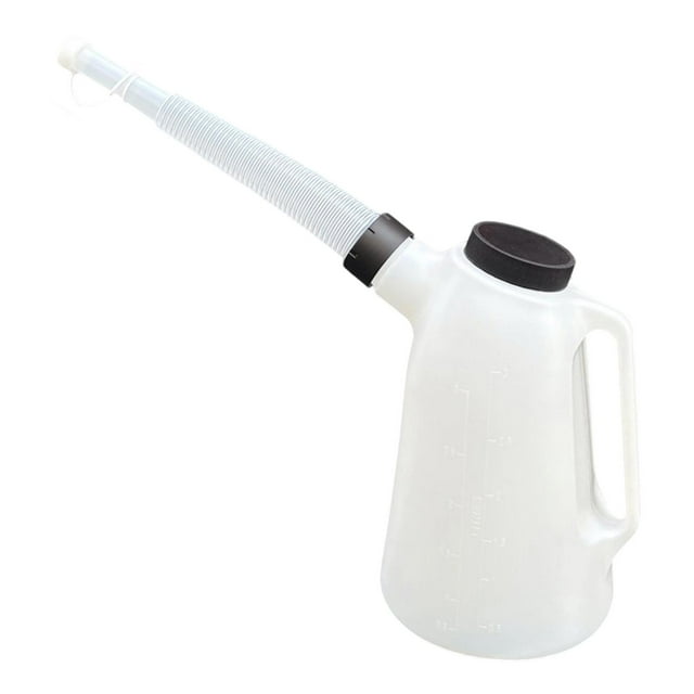 Jarra de aceite con largo, recipiente universal a prueba de fugas, práctica, resistente y con tapa, jarra medidora de aceite para coche y 3 litros