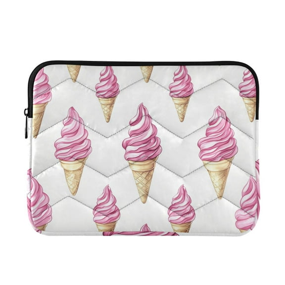 FORMRS 13-13.3 inch Laptop Sleeve Case Soft Carrying Quilted Computer Bag Cover, Pink Cartoon Ice Cream