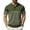 Army Green (White Stripes), variant on COOFANDY Men's Short Sleeve Polo Shirts Vintage Knitted Shirt Casual Button Down Golf Shirts