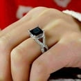 thumbnail image 2 of 3Ct Princess Cut Black Diamond Lab Created Engagement Ring 14K White Gold Plated, 2 of 3